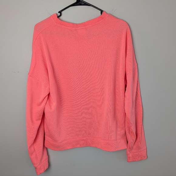 Victoria's Secret PINK Crew Pullover Sweatshirt Size Small Pink/Black Logo - Picture 3 of 4